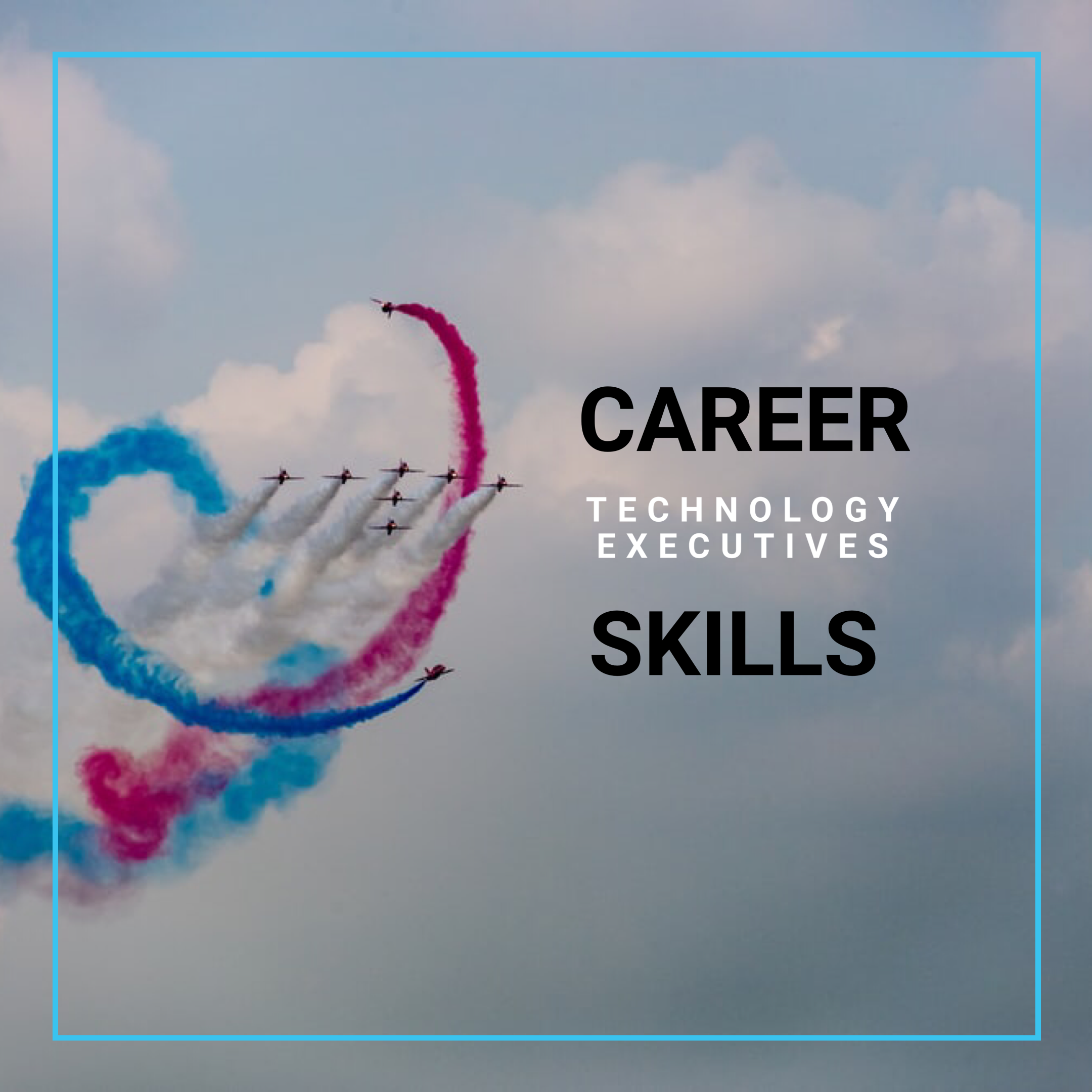 Career skills text with jets in formation