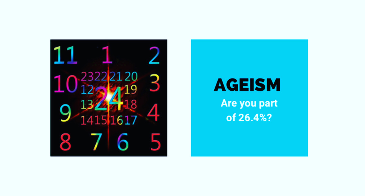 Ageism on right photo and 1-24 numeric numbers on left side image