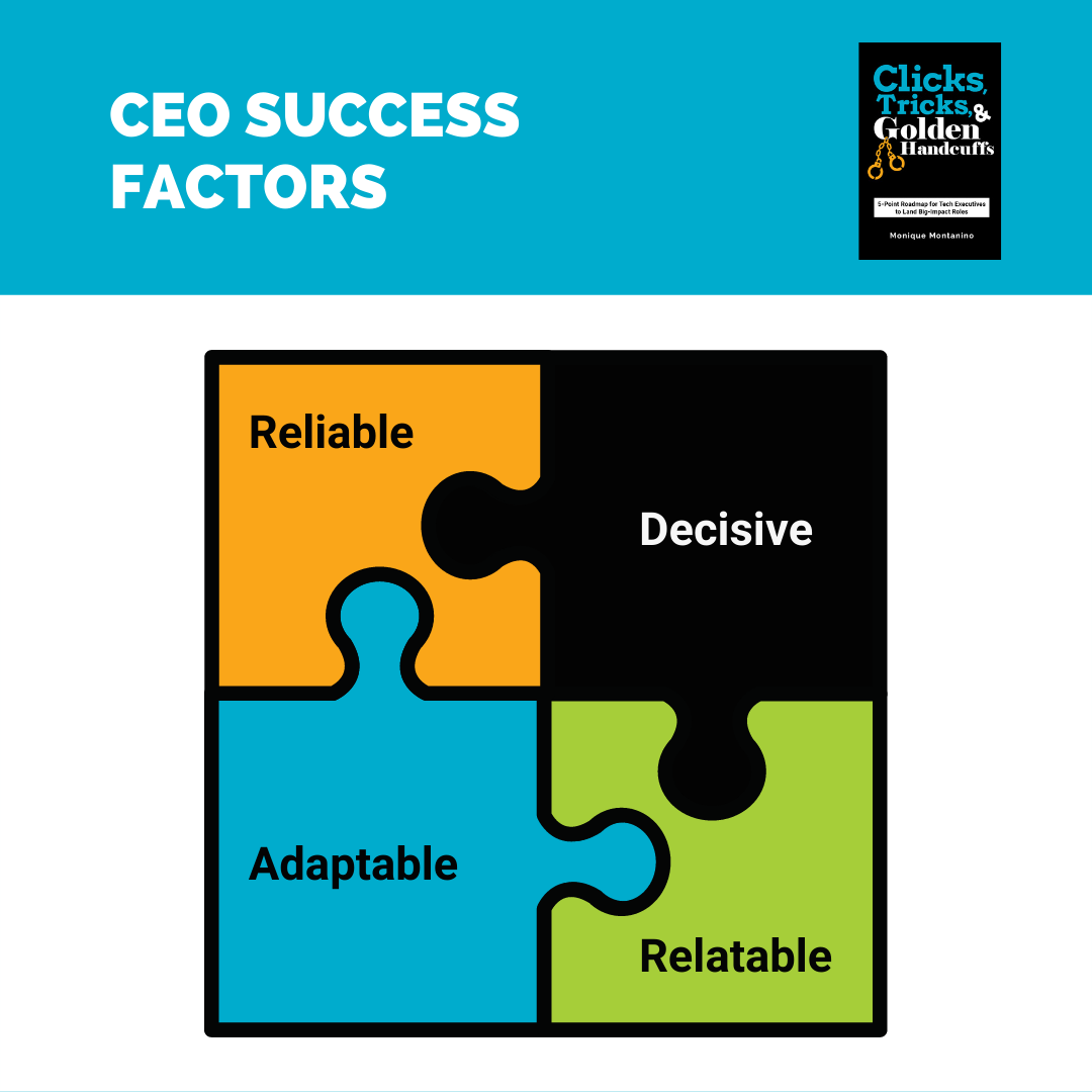 CEO success factors: reliable, decisive, adaptable, relatable