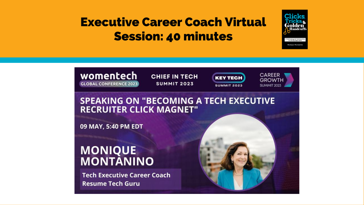 Photo of Monique Montanino as featured speaker for WomenTech Network May 9, 2023 virtual event